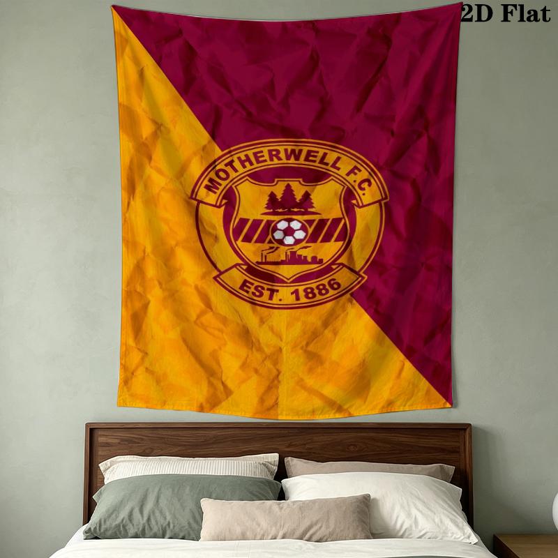 Motherwell FC Wall Tapestry Aesthetic Wall Hanging Printed Fabric Blanket Decorative Tapestries for Bedroom Living Room Home Decor