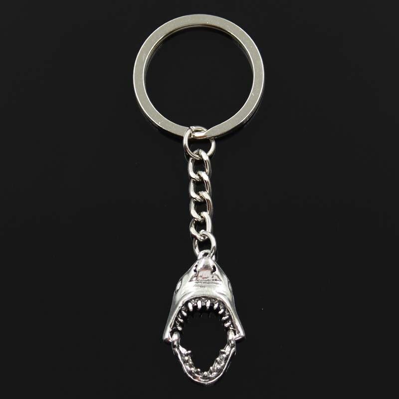 Fashion Opens Closes Teeth Mouth 30x28mm Pendant 30mm Key Chain Bronze Men Car Gift Keychain