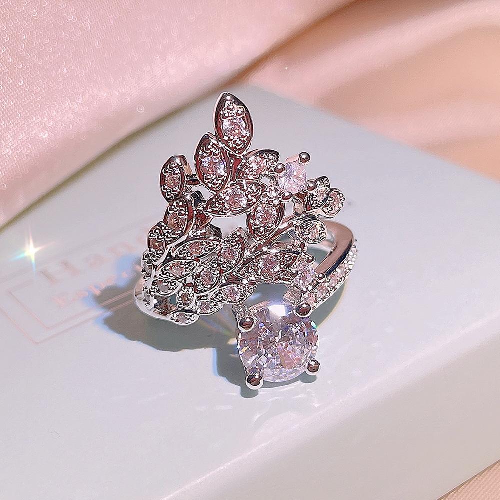 Модное простое полное персональное кольцо в форме бриллианта, легкое, роскошное, темпераментное, универсальное кольцо на указательный палец, женское, модное