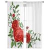 Красные розы, красивые прозрачные оконные шторы для гостиной, спальни, современная вуаль, тюлевые шторы, тканевые шторы для кухни