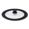 Round Glass Pot Lid Heat Resistance Silicone Rim Universal Kitchen Pan Cover for 24cm 26cm 28cm