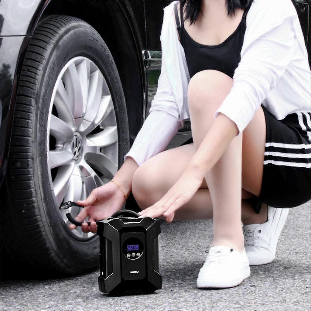 25-26 Tire Inflator Car Air Pump Compressor Electric Wireless 20L/min with LED Light
