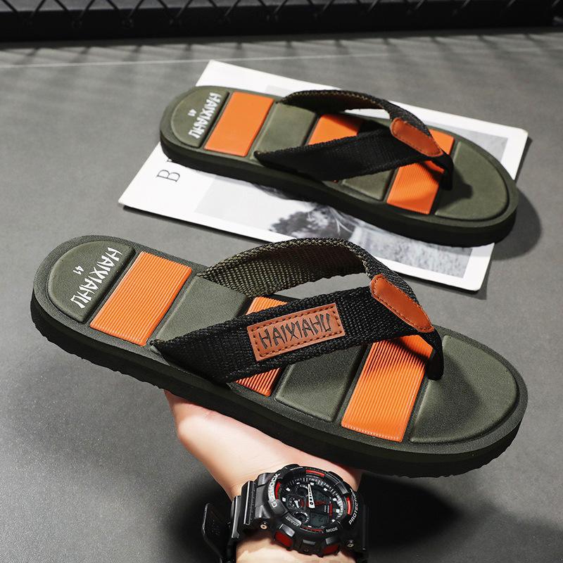 New trendy versatile slippers casual beach shoes flip-flops men's soft-soled non-slip flip-flops fashion