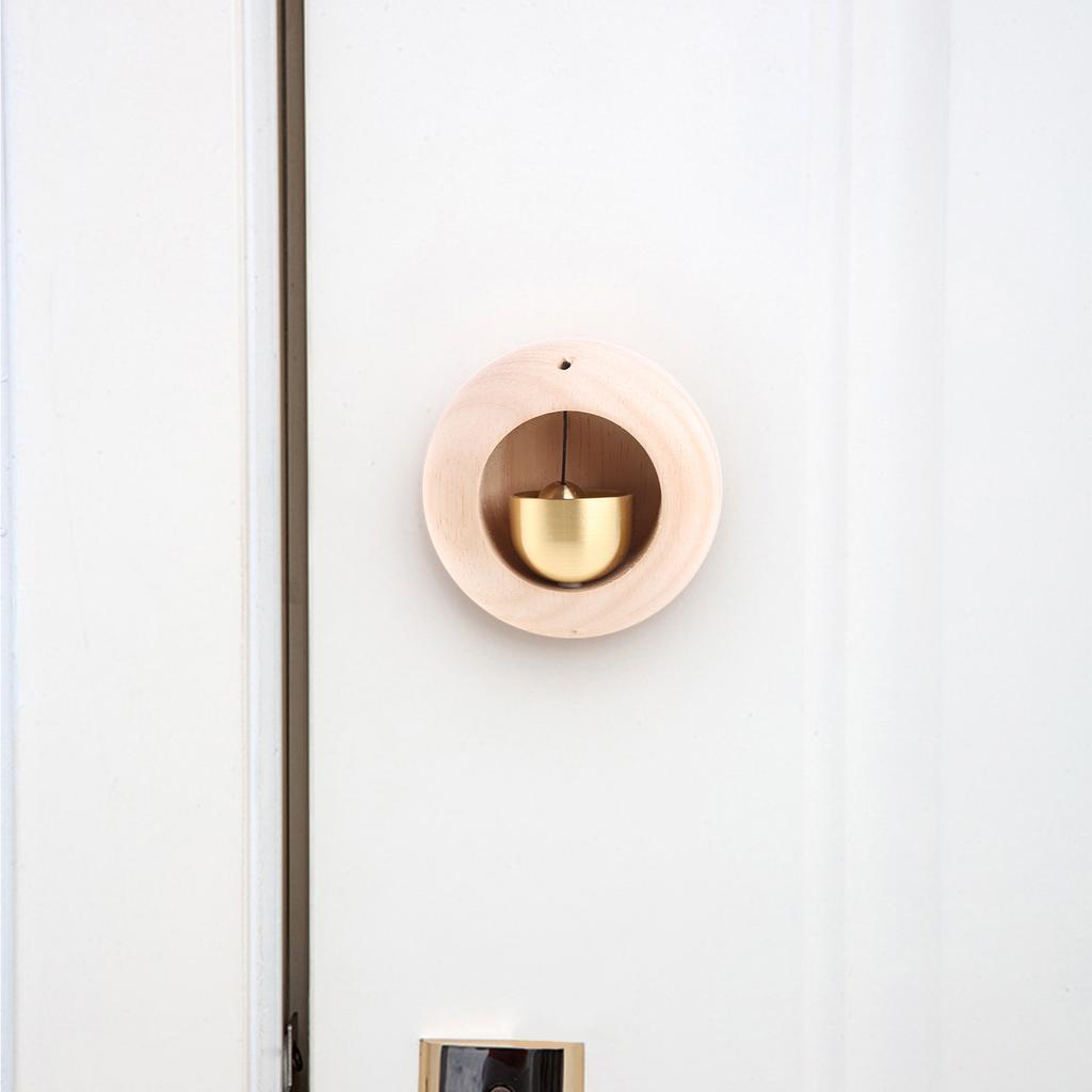 Walnut Shopkeepers Bell for Door Opening Doorbell Chime Unique Office Ornaments and Hanging Decoration for Entrance