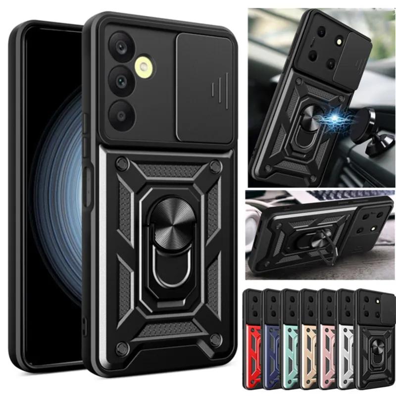 Armor Case For Samsung Galaxy S24 S23 S22 S21 S20 Ultra A15 A25 A35 A55 5G A05 A05S A14 A24 A34 A54 A13 A33 Cover Ring Magnetic Holder Coque Funda