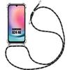 Case for Samsung Galaxy A24 - BOOLING - Reinforced TPU Protection - Black Lanyard - Elastic Cover
