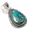 Chrysocolla Handmade 925 Sterling Silver Jewelry Pendant 2.60" B1E11