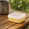 Travel Soap Holder for Camping Portable Silicone Box with Lid, Mini Square Waterproof Lightweight Accessory Toiletries Case, Reusable Container