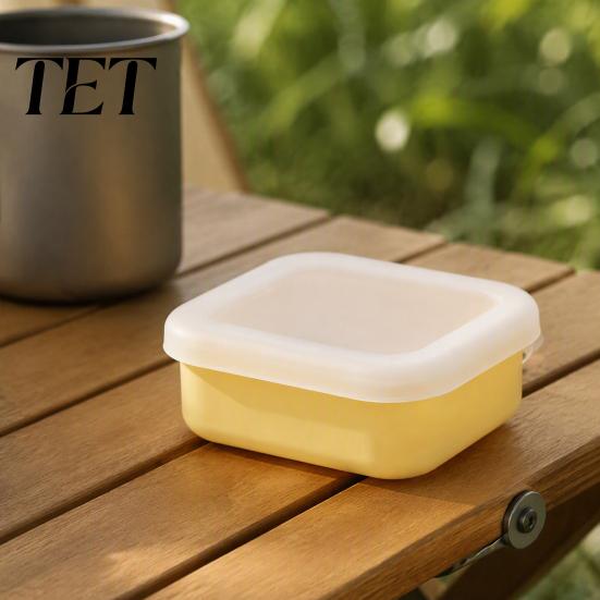 Travel Soap Holder for Camping Portable Silicone Box with Lid, Mini Square Waterproof Lightweight Accessory Toiletries Case, Reusable Container