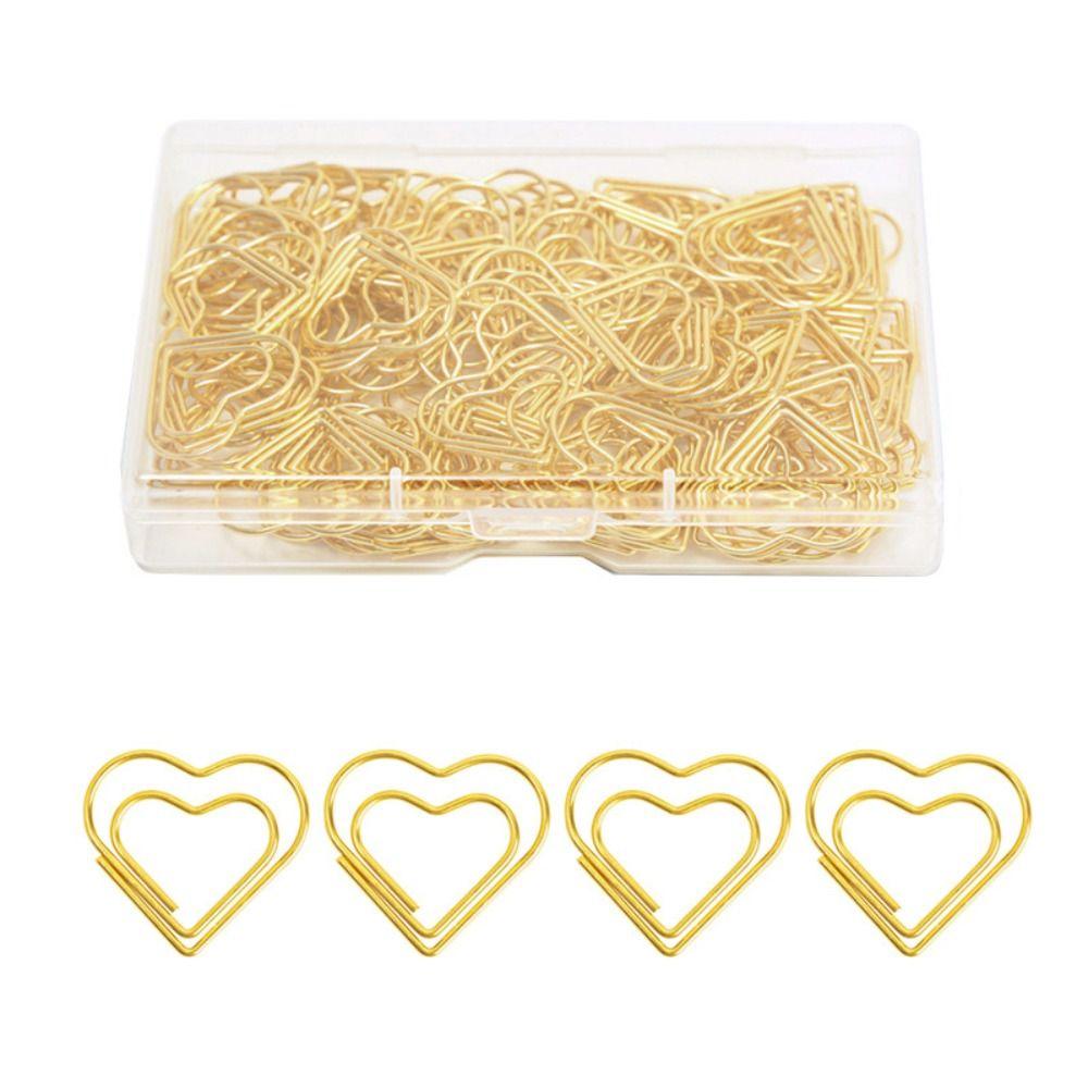 100Pcs Electroplated Paper Clips Silver/Rose Gold/Gold Cute Paper Clips Office Clips  Office Home