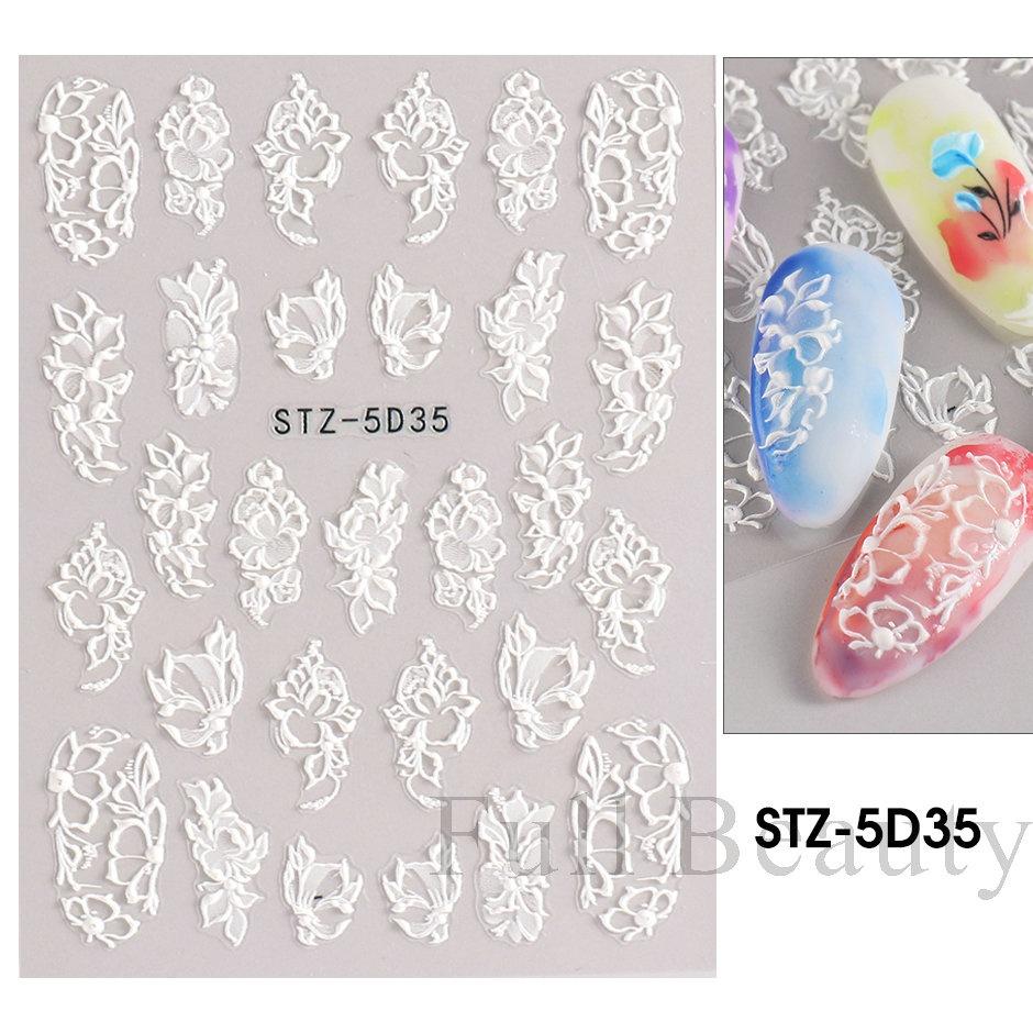 5D простые цветы с тиснением на ногтях элегантный свадебный дизайн клейкие ползунки летние текстурированные украшения с гравировкой HTBE YSXX