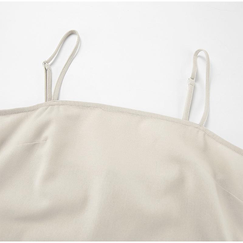 Элегантное хлопковое платье-комбинация с подкладкой, женское однотонное платье без рукавов, длинное женское платье 2025 года, весна-лето, модное женское пляжное платье