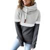 Women's Fashion Casual Long Sleeve Solid Color High Neck Hooded Sweatshirt