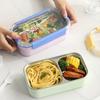 Портативный Ланч-бокс 304 Нержавеющая Сталь Bento Box Можно Греть в Микроволновой Печи Контейнер для Еды для Студентов Сотрудников Офиса с Вилкой Ложкой