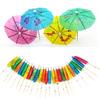 50Pcs Mixed Color Mini Umbrellas Parasol Snack Cocktail Party Pick Decoration MIT