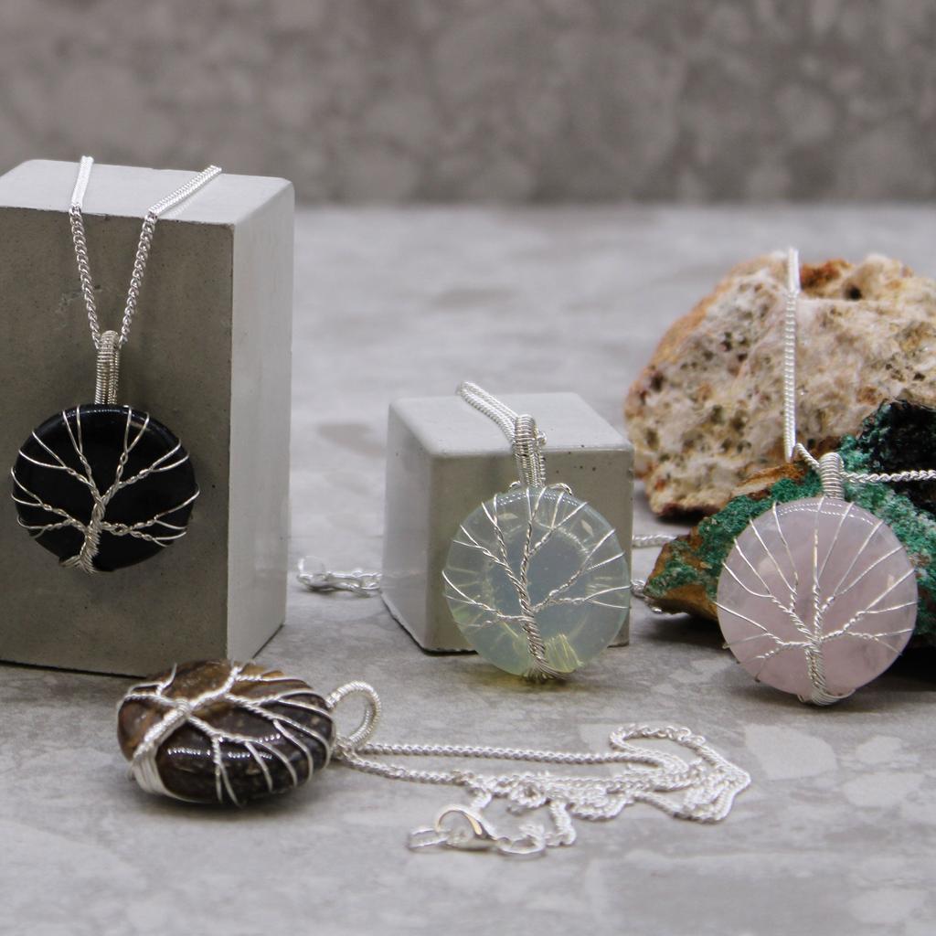 Opalite Tree of Life Pendant Necklace