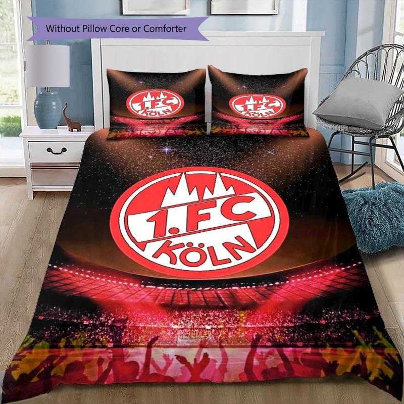 FC Köln Stadium Starry Sky Fans 3Pcs Bedding Set, Duvet Cover with 2 Pillowcases, Football Fan Bed Linens, No Comforter No Pillow Core