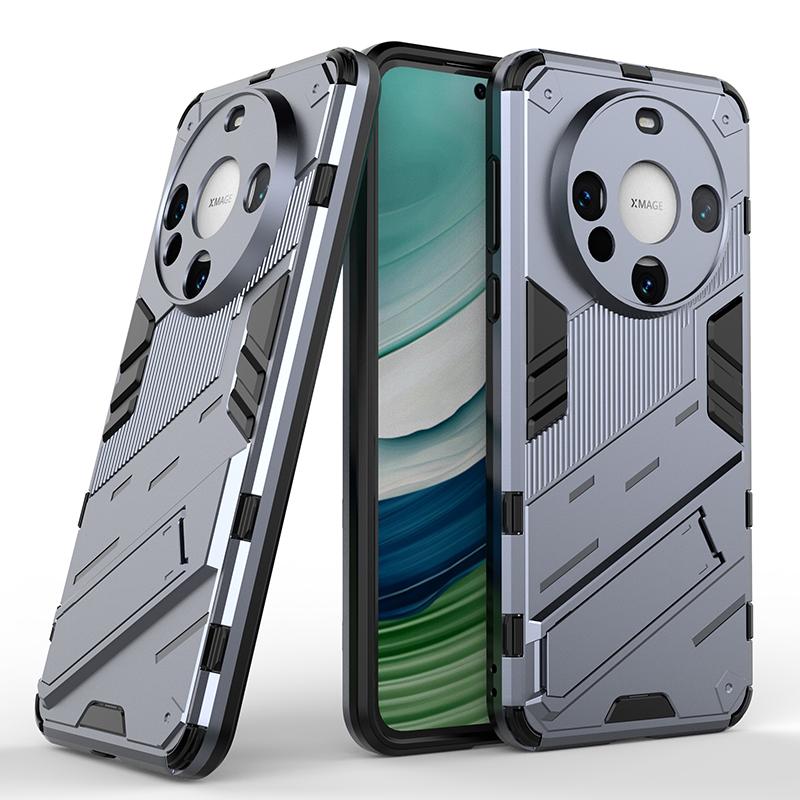 For Huawei Mate 60 50 50E 40 40E Pro Plus Punk Armor Shockproof Bumper Rugged Rubberized PC Fitted Kickstand Case Stand Holder Cover Shell