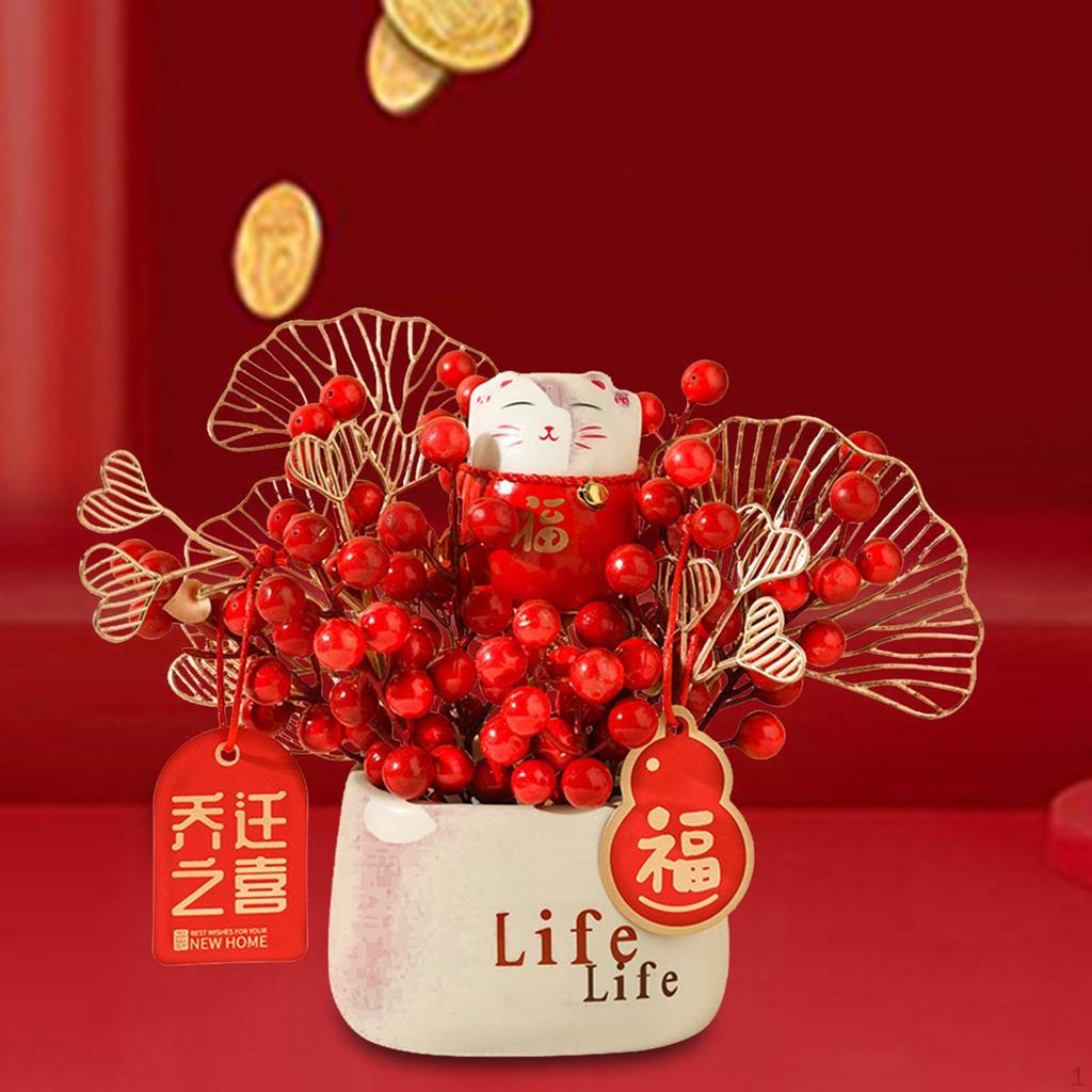 Artificial Berries Branches Flower Rich Tree Housewarming Gift Table Bouquet Chinese Year