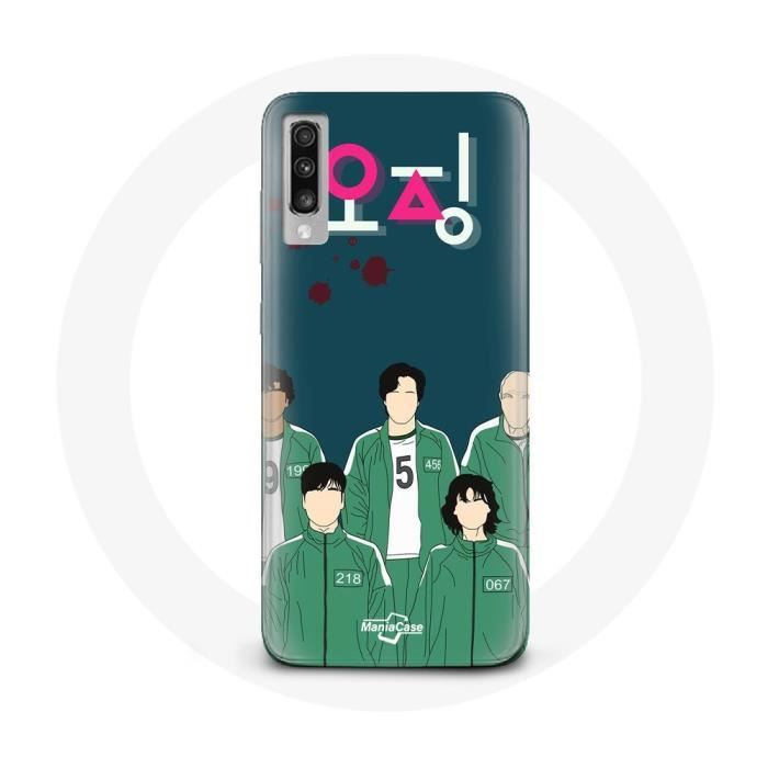Coque pour Samsung Galaxy A70 Squid Game Affiche personnages Art