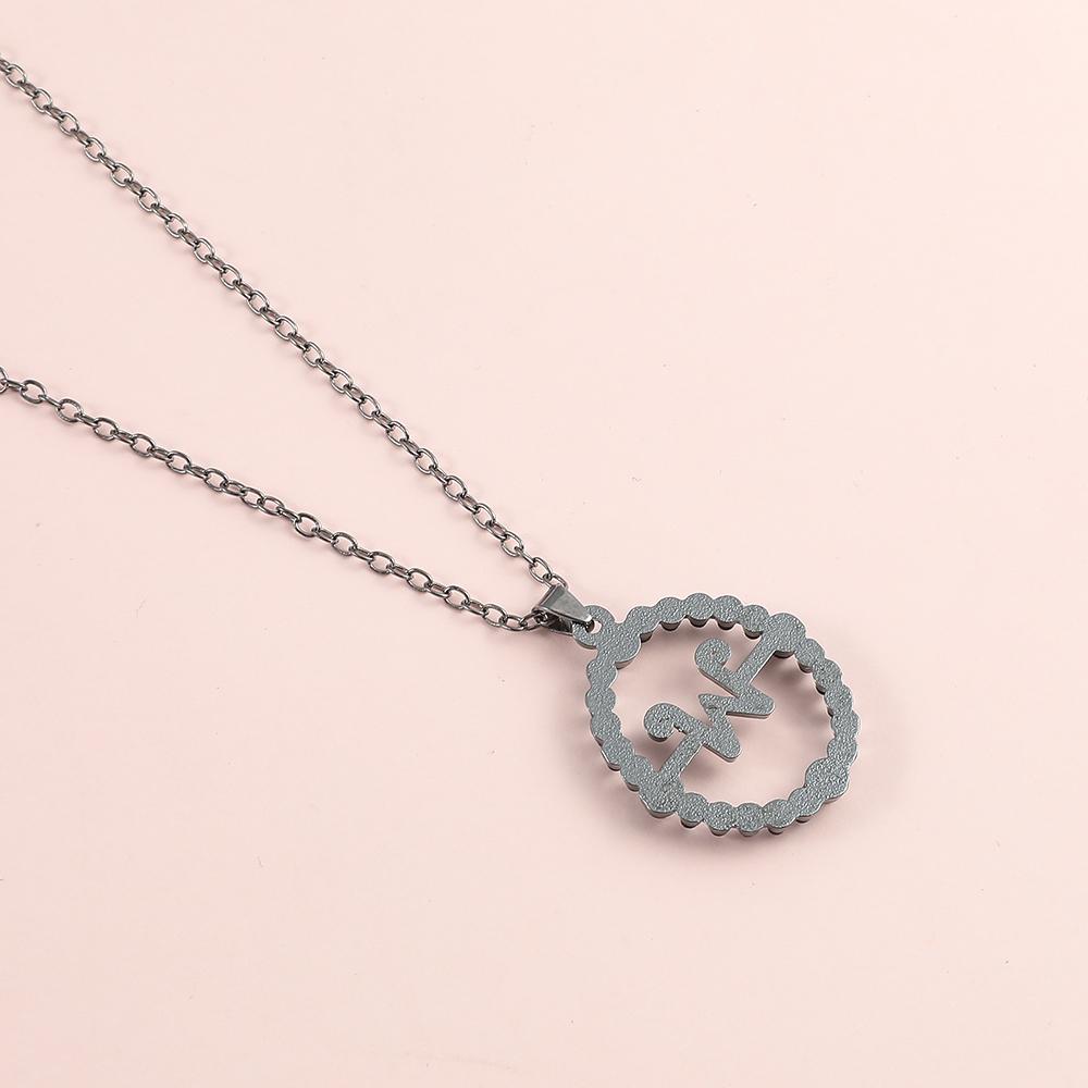 Ожерелье с черными бусинами и буквой W, подвеска на шею, цепочка для женщин и мужчин, готические украшения для вечеринок, аксессуары, подарки