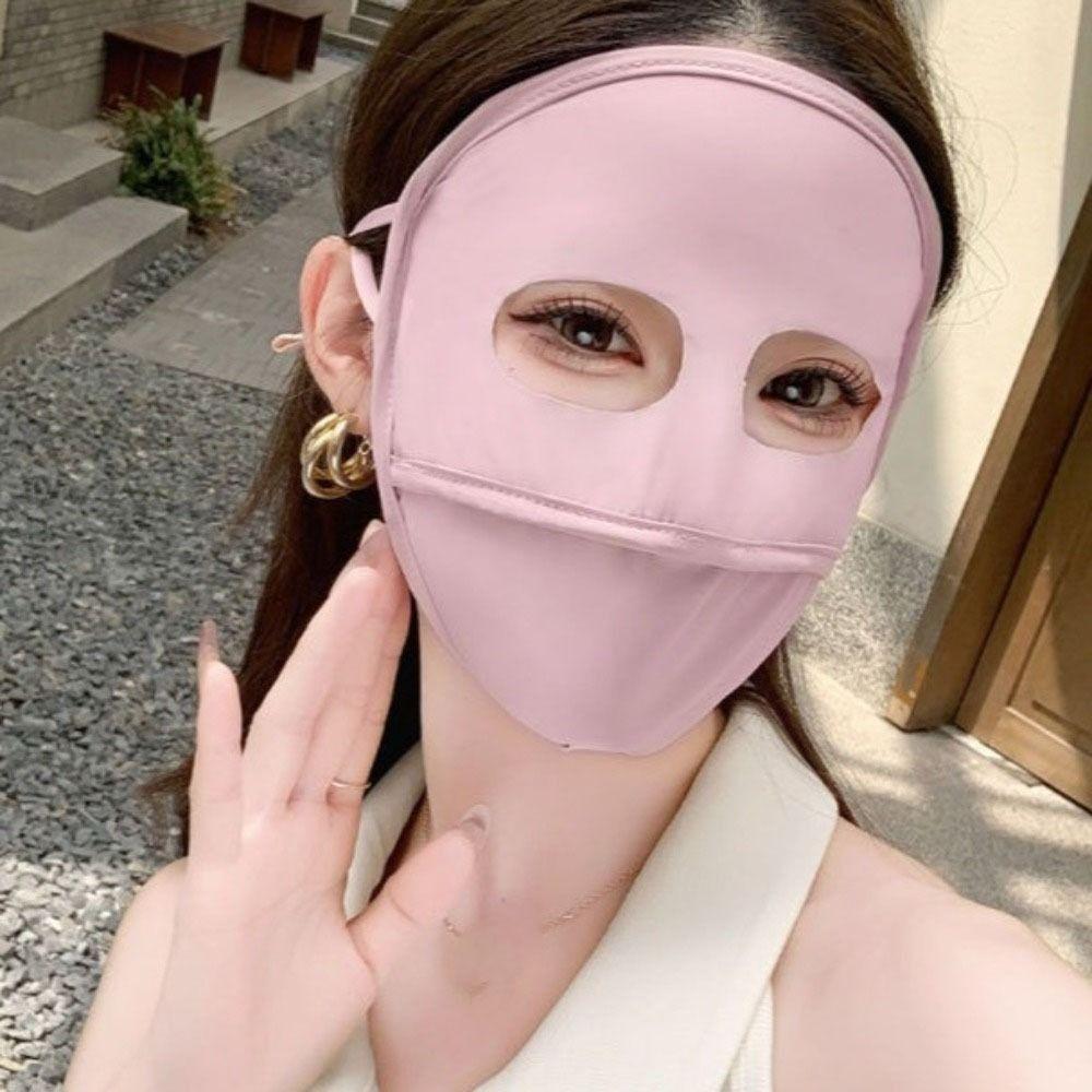 Маска от солнца с УФ-защитой, однотонная, закрывающая лицо, эластичная маска-джини для лица, рыбалка