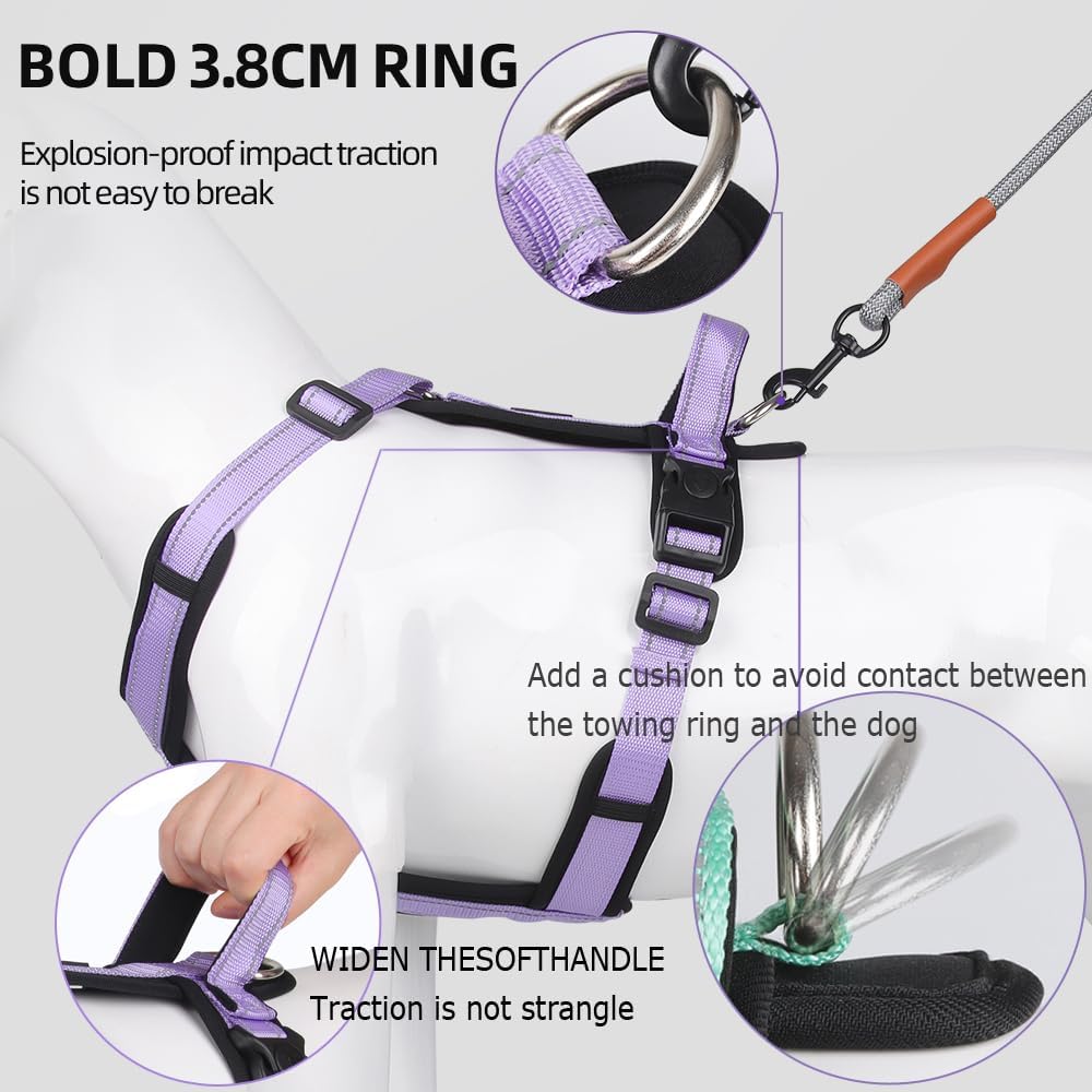 Y-образная шлейка для собак с регулируемым прочным нейлоном, мягкой подкладкой, металлическими пряжками и кожаной ручкой для маленьких, средних и больших собак