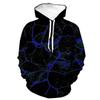 2024 Spring and Autumn Hoodie Men's European and American 3D Digital Printed Lightning Printed Casual Hoodie Men's