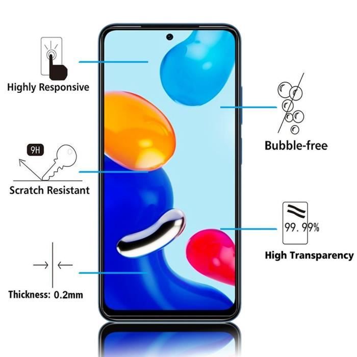 Film de protection - VCOMP - Pack de 2 - Verre Trempé - Pour Xiaomi Redmi Note 11/11S - Anti-rayures
