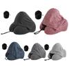 Adjustable Drawstring Hooded Travel Pillow Removable Travel Neck Cushion  Car Trips