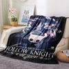1 шт. Фланелевое одеяло с принтом Hollow Knight, Высококачественное, Удобное для всех сезонов, Декор для дома, Тепло и уют, Идеально подходит для рождественских подарков
