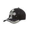 Cross-Border New Oversized Denim Baseball Cap Sparkling Diamonds Crow Heart Design Good-Looking Affordable Direct Manufacturer