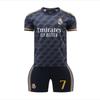 Real Madrid Ronaldo Kids Soccer Jersey Set, Black, Polyester Football Kit for Youth Training and Match