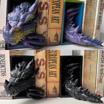 Готические Подставки для Книг в Виде Драконов, Декоративные Украшения 3D, Ужас Дракона, Декоративные Подставки для Книг, Смола, Подставки для Книг в Виде Драконов, Креативные Скульптурные Подставки для Книг