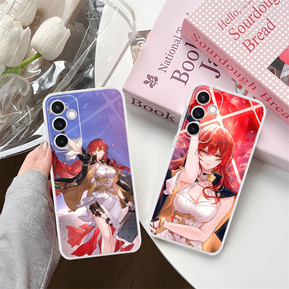 Прозрачный чехол HSR Himeko для Samsung Galaxy S25 S24 S23 S22 S21Plus FE Ultra Цветная обложка