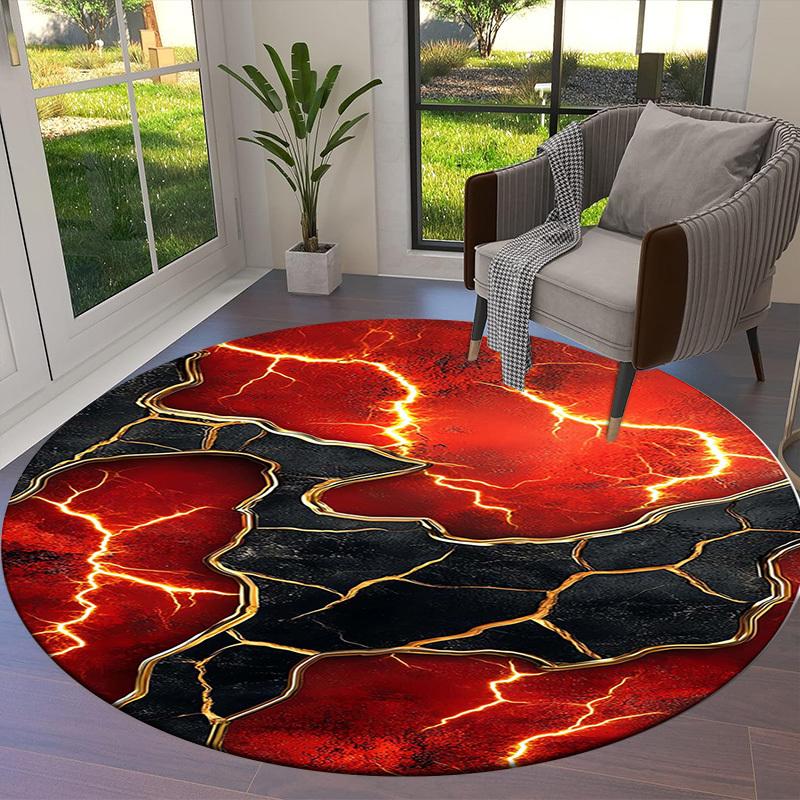 1pc Office Carpet Chair Mats Lava Flow Cracks Abstract Art Perfect for Decorating Office Chairs, Living Rooms, Or Bedrooms.YDT269