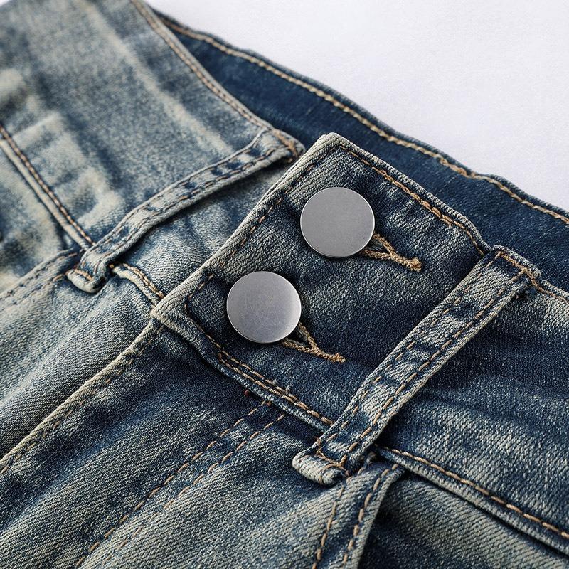 Новые женские эластичные утягивающие брюки-клеш с высокой талией в стиле ретро из денима