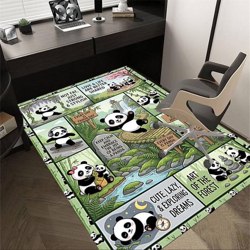 1PC Panda Life Non-Slip Floor carpet, Office, family, bedroom, Studio - Large Area Rug, Vibrant Colors, Longlasting Material-C0471