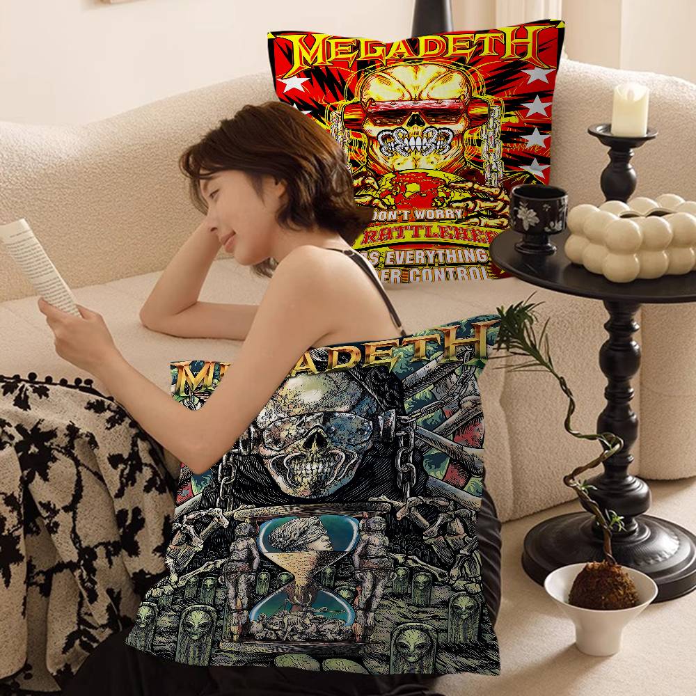Band M-Megadeth Pillow Gift Home Office Decoration Pillow Bedroom Sofa Car Cushion CoverPillow Case