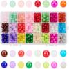 1box Baking Paint Imitation Glass Round Beads Mixed Color 8.5~9mm Hole: 1.5mm About 30pcs/color 720pcs/box