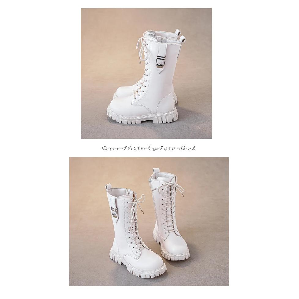 Children Knee Length Boots New 2025 Autumn British Girls Princess Boots Kids Zipper Comfortable Non Slip Buckle Long Boots