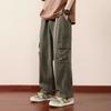 High-end Multi-pocket Men's Slim Loose Straight-leg Casual Wide-leg Trousers