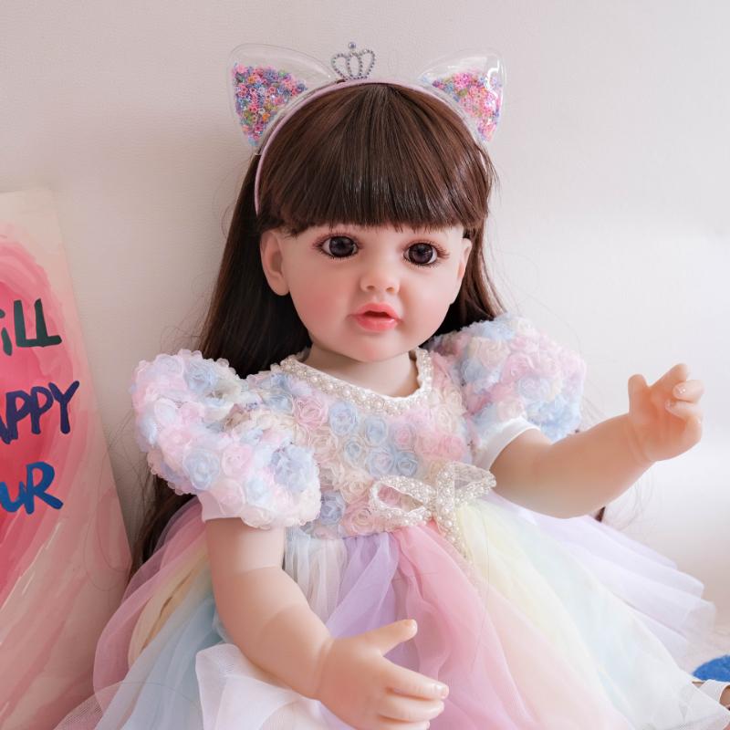 Реалистичная 55 см полностью силиконовая кукла Reborn Baby Betty So Truly Like Toddler Baby Dolls для девочек с прямой ножкой, стоящая Reborn Boneca Menina, подарок для ребенка