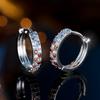 Multicolor Rainbow Round Hoop Earrings for Women Silver Color Cubic Zircon Daily Party Jewelry Gifts