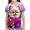 T-Shirts 3D Print Animals Cute Dog Summer O-Neck T-Shirts Casual Kawail Boys Girls Tops Oversized Fashion Kids Tees Clothing