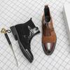 British Style High Top Pointed Dress Boots Trendy New Men's Business Dress Shoes Winter Men's Leather Short Boots Versatile