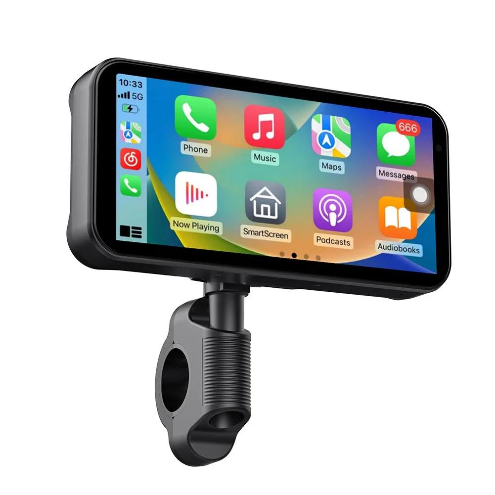 6,25-дюймовый портативный смарт-плеер Carplay MP5 для мотоцикла, беспроводной Carplay Android, с передней и задней камерой, видеорегистратор для мотоцикла