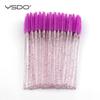 50 PCS Disposable Crystal Eyelash Brush Mascara Wands Applicator Diamond Eye Lash Brushes False Eyelash Extension Makeup Tools