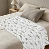 Cozy High-Density Fleece Blanket - Minimalist Green Plant Print, Soft Skin-Friendly Throw, for Home Relax, Halloween & Christmas Use