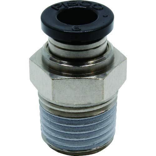 PISCO Tube Fitting Straight PC6-02, Applicable Tube O.D. 6mm, Connection Thread R1/4, Pneumatic Push-in Connector